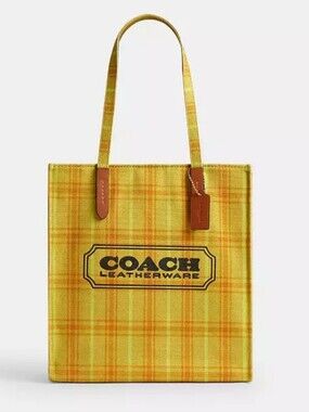 💥SOLD💥Coach Canvas Tote in Plaid Print